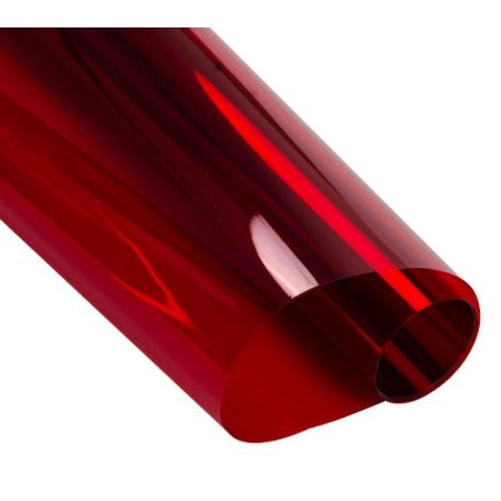 Iron-on film - red transparent - 10 meter