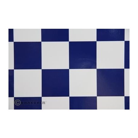 Oracover FUN white & blue squares 104mm - 60 x 100cm