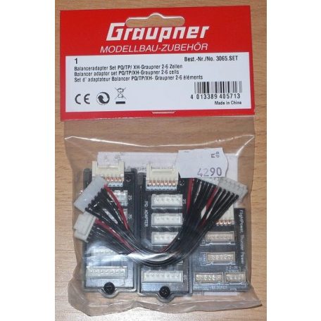 Balancer adapter szett 2-6s JST - PQ + TP + XH Graupner