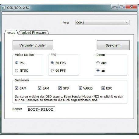 HOTT OSD (on screen display) Modul Graupner