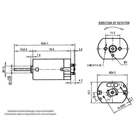 Brushed motor Max Power 280 Speed 4,5 - 16V, 39g - Krick