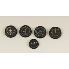   Scale 1:4 - Instruments set General Aviation Navigation - 5 pcs