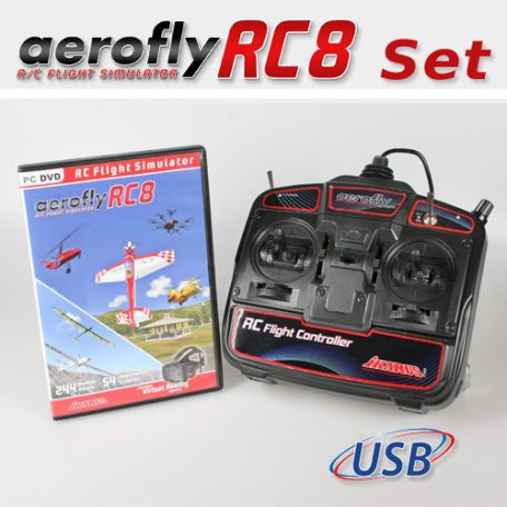 Aerofly RC8 Simulator + USB-Flight Controller (6 Kanäle) Set - IKARUS