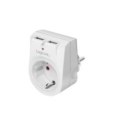   Aljzatadapter 2 USB-vel 230V 16A (2x USB 5,0V 2,1A) - LogiLink