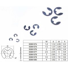 C-clips A2 stainless steel d: 1,2 -> 4,0 mm - 10x