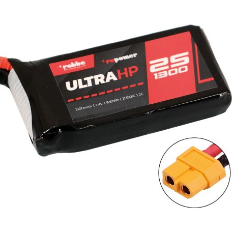 RO-POWER Ultra HP 2s 1300mAh 25C (50C) Lipo - Robbe