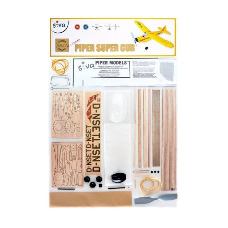 Piper Super Cub - 54cm - Gumimotoros modell - fa KIT - Siva