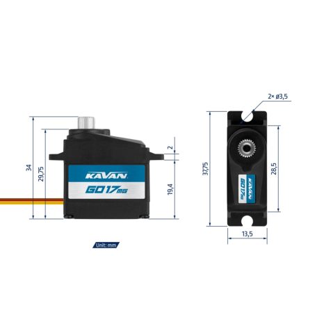 GO-17MG Servo (0.12s/60°, 2.50kg, 17,0g) - Kavan