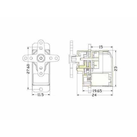 ES08MDII Digital Servo MG 2,0kg 12g 11mm - EMAX