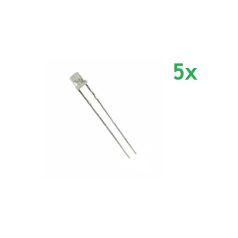 LED, 3mm, zöld, flat top, 2,95 - 3,05V - 5x