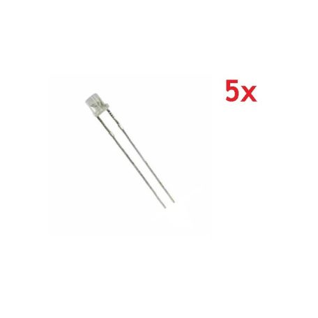 LED, 3mm, RED, flat top ,1,95 - 2.05V - 5x