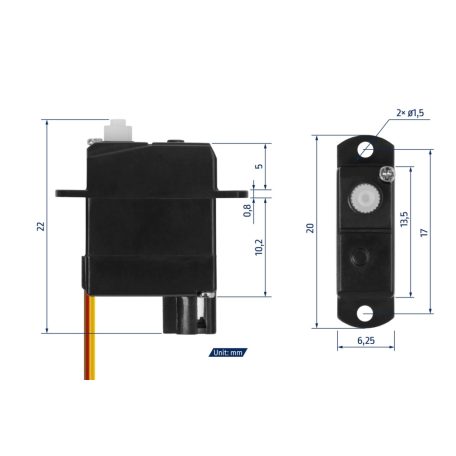 GO-02 digital Servo (0.07s/60°, 0.08kg, 1,8g) - Kavan