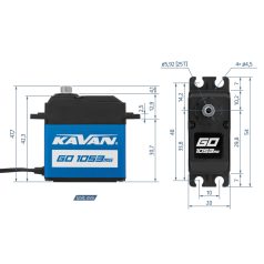 GO-1017MG Digital Servo (0.17s/60°, 20kg, 63,0g) - Kavan
