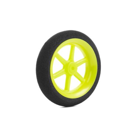 Foam rubber wheel on spoked wheel rim, yellow, 50mm - 1x