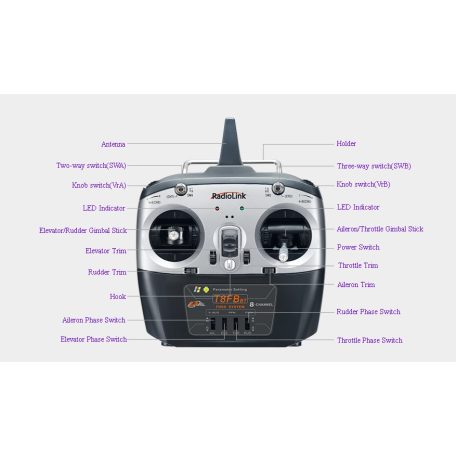 T8FB 8-Kanal Fernsteuerung 2,4 GHz + Empfänger set - RadioLink