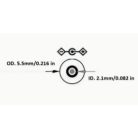 Töltőkábel 5,5 mm (Hitec adó) <-> Banándugó 100cm