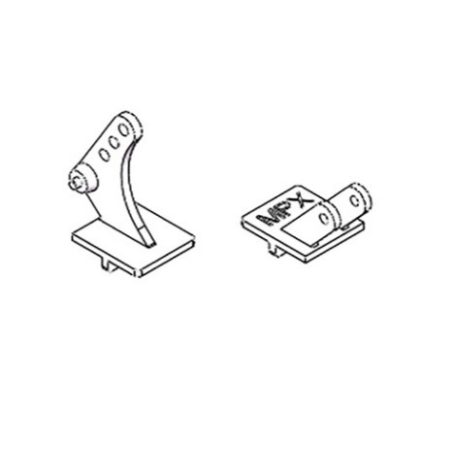 Offset hinge (for flaps) with arm - 1 pair - Multiplex