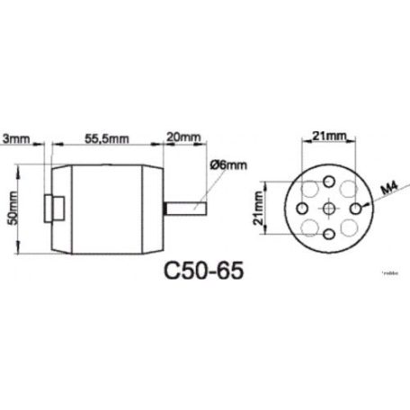 Brushless Outrunner Motor 5065 - 335 rpm/v 377g 1450W - Roxxy