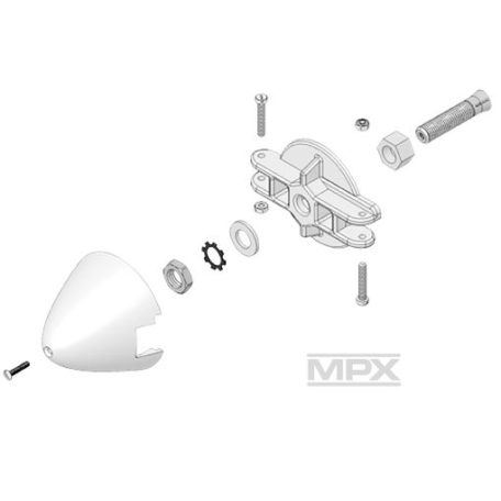 Spinner folding prop. Ø 54mm white - 5 mm shaft adapter - Multiplex