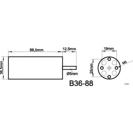 Roxxy Brushless Inrunner Motor 3688/04 - 1280 rpm/v - 446g
