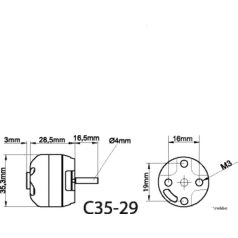 Brushless outrunner motor 3529-16 1600 rpm/v 78g Roxxy