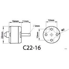 Brushless Outrunner Motor  2216 - 800 rpm/v 19g Roxxy