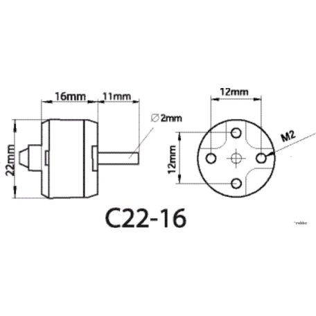 Brushless Outrunner Motor  2216 - 800 rpm/v 19g Roxxy