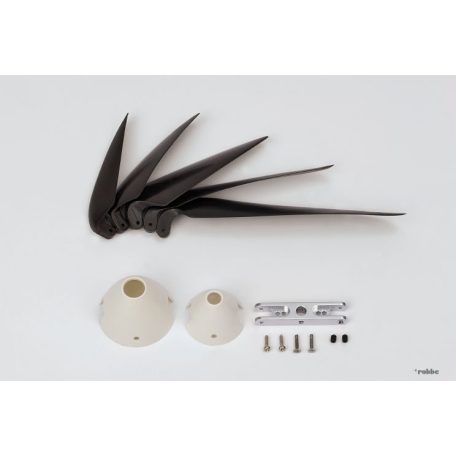 Folding Propeller + 2x Spinner 7,4 x 3 " alu hub (5,8mm) 3,17mm Robbe