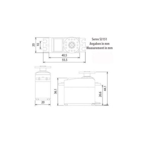  S 3151 digitális szervó BB 42g Futaba