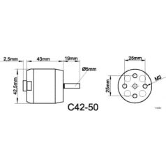 Brushless outrunner motor  4250 720 rpm/v 195g Roxxy