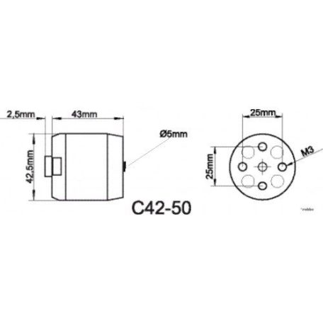 Brushless outrunner motor D42-50 - 720 rpm/v 195g Roxxy