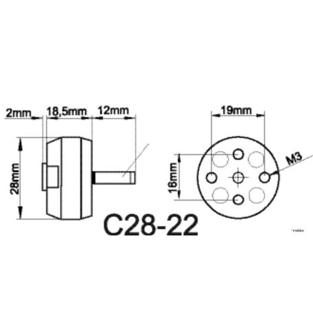 Brushless outrunner motor 2822/25 1380rpm/v 30g Roxxy