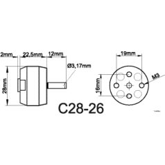 Brushless outrunner motor 2826/341900 rpm/v 57g Roxxy