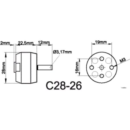 Brushless outrunner motor 2826/341900 rpm/v 57g Roxxy