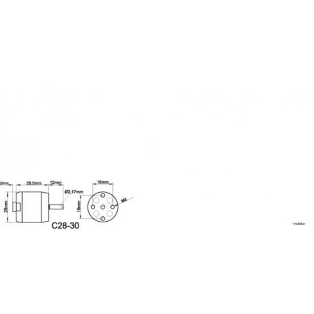 Brushless outrunner motor 2830/09 1280 rpm/v 57g Roxxy 