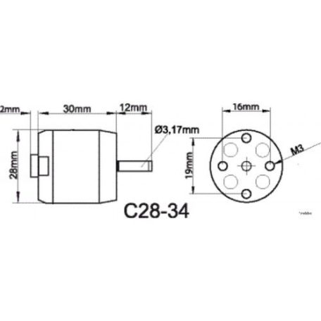 Brushless outrunner motor 2834/10 880 rpm/v 67g Roxxy