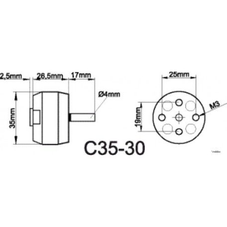Brushless outrunner motor 3530/10 1330 rpm/v 78g Roxxy