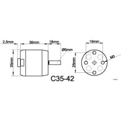 Brushless outrunner motor 3542 1100 rpm/v 132g Roxxy