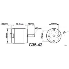 Brushless outrunner motor 3542 930 rpm/v 132g Roxxy