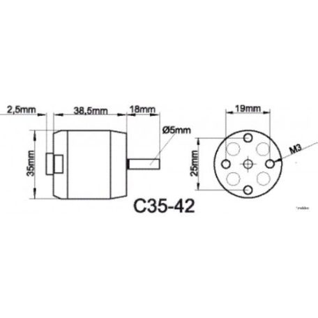 Brushless outrunner motor 3542 930 rpm/v 132g Roxxy