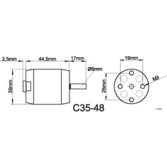 Brushless outrunner motor 3548/05 830 rpm/v 175g Roxxy