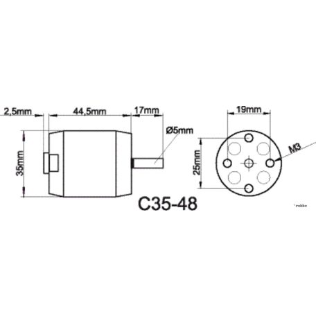 Brushless outrunner motor 3548/05 830 rpm/v 175g Roxxy