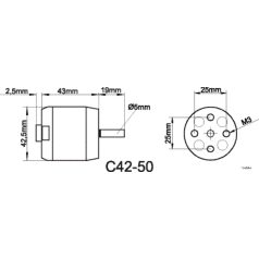 Brushless outrunner motor 4250 1000 rpm/v 195g Roxxy