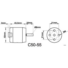 Brushless outrunner 5055 760 rpm/v 276g Roxxy