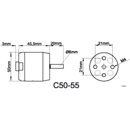 Brushless outrunner 5055 760 rpm/v 276g Roxxy