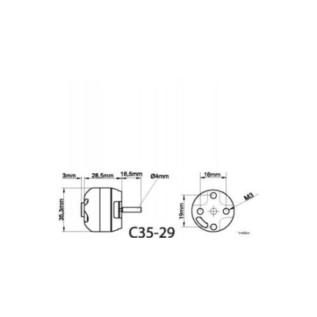 Brushless outrunner motor 3530 1600 rpm/v 78g Roxxy