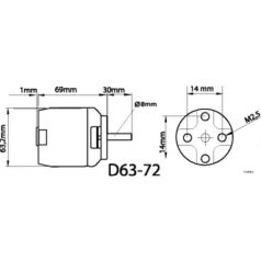 Brushless outrunner motor D63-72 230 rpm/v 700g Roxxy