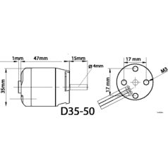 Brushless outrunner motor D35-50-05 1150 rpm/v 149g Roxxy