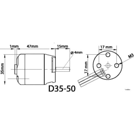 Brushless outrunner motor D35-50-05 1150 rpm/v 149g Roxxy