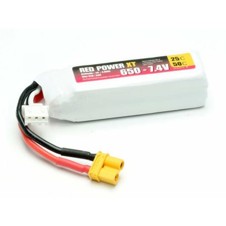 RED POWER 2s 650mAh 25C (50C) XT-30 - Pichler